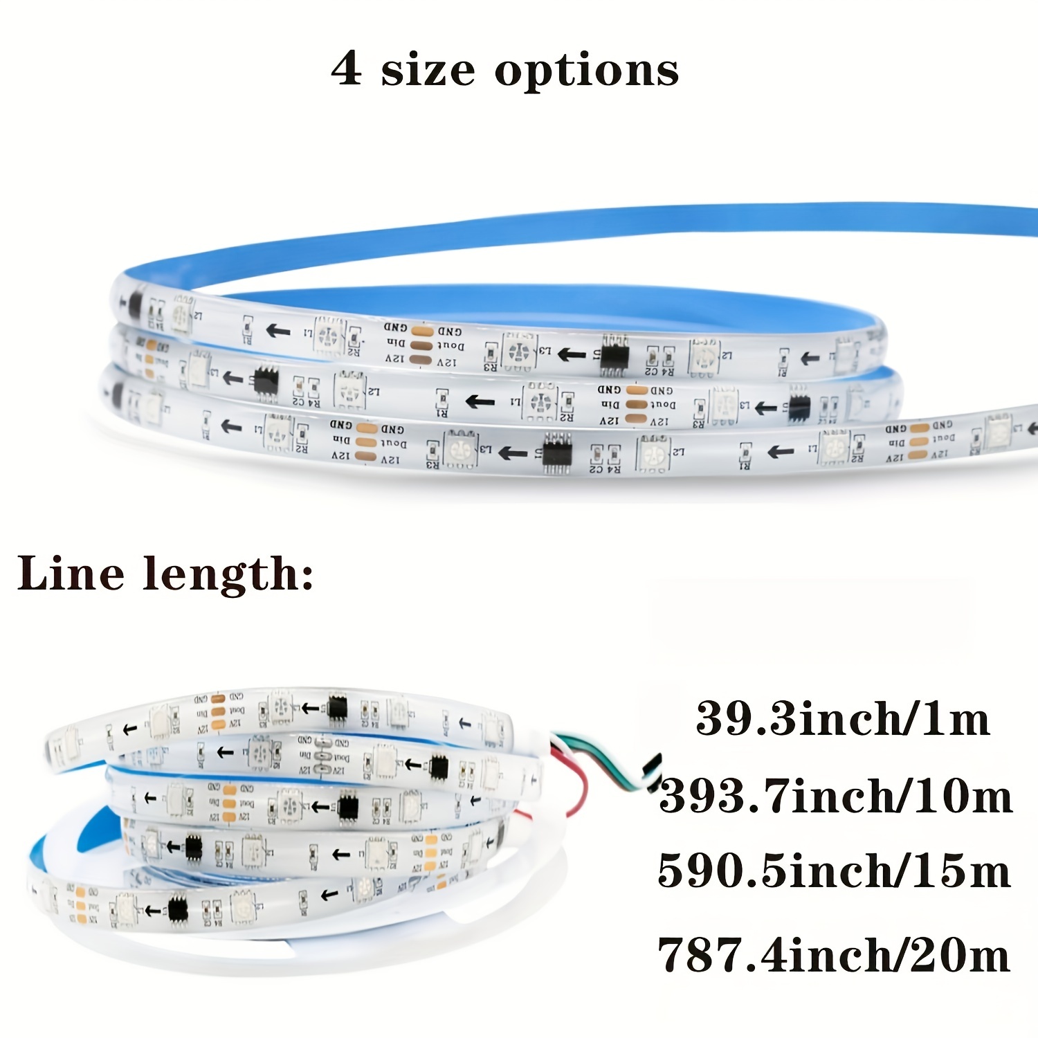 1 set of TV LED strip lights, 2835, three-key control flexible adhesive tape, suitable for TV background, game room Christmas party decoration
