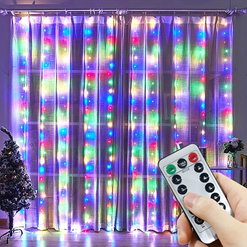 Guirlande lumineuse LED avec télécommande, 8 Modes, USB, pour rideau de  mariage, vacances, noël, décoration pour