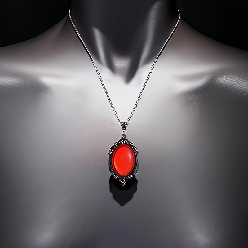 Red Jewel Necklace for Women, Gothic Jewelry, Red Gothic Necklace 