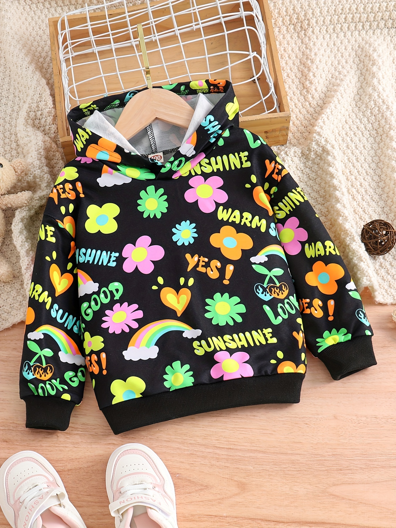 Sunsiom 2pcs Baby Girl Flowers 3d Ear Hoodies Top Sweatshirt