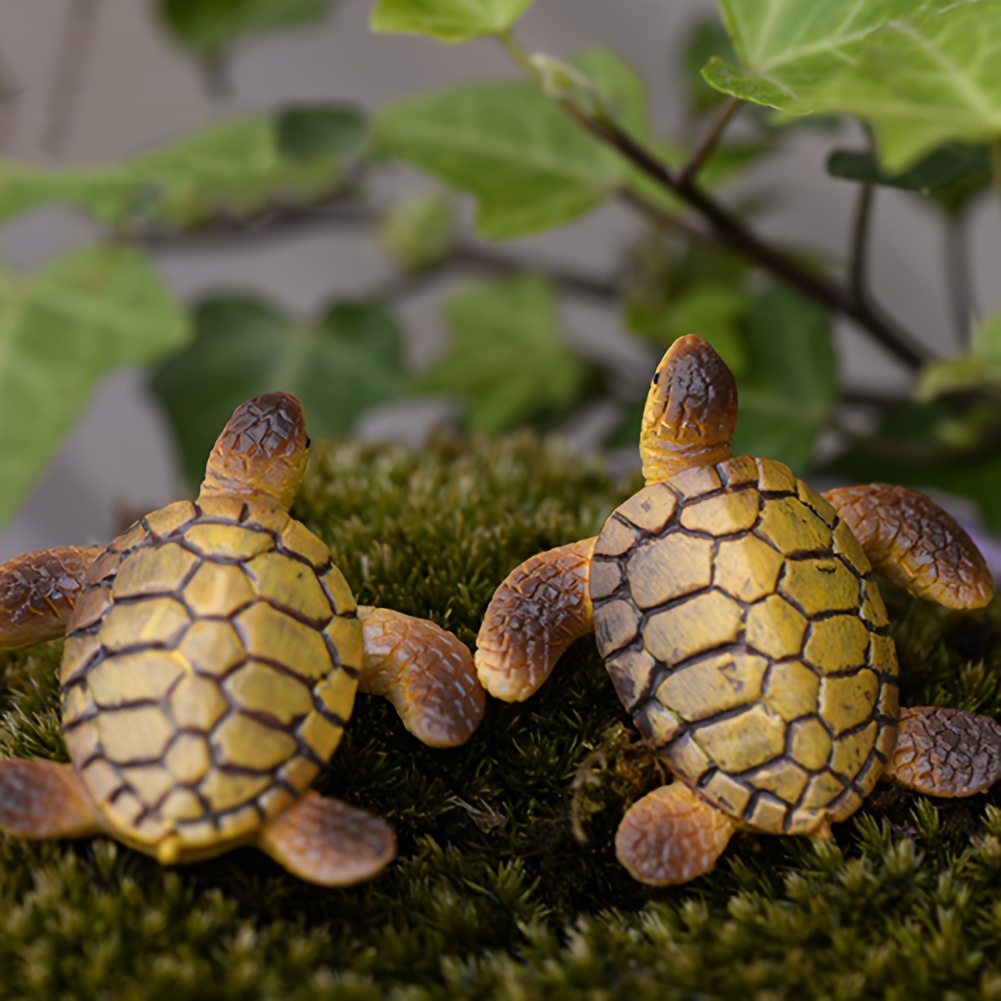 Mini Turtles Miniature Figurines Turtle Simulation Wresin Statue for Home  Decor,SimulationAnimal Resin Garden Ornaments Realistic Sea Turtles Resin
