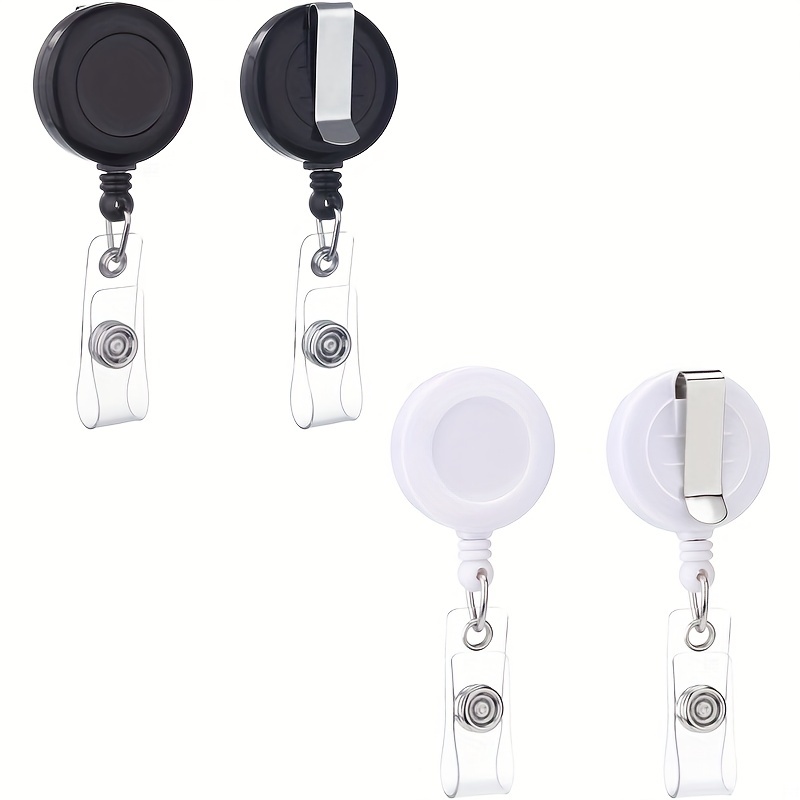 2pcs Retractable ID Name Badge Holder Reels With Belt Clip Bus Car Holder  For Students