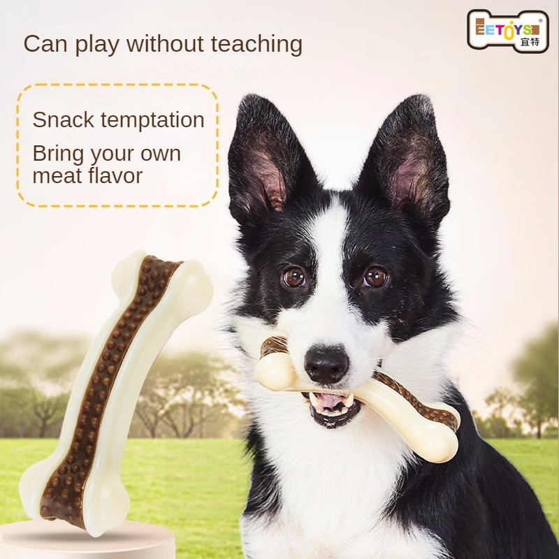 New Bone Shape Pet Dog Toy With Beef Flavor Interactive Dog - Temu