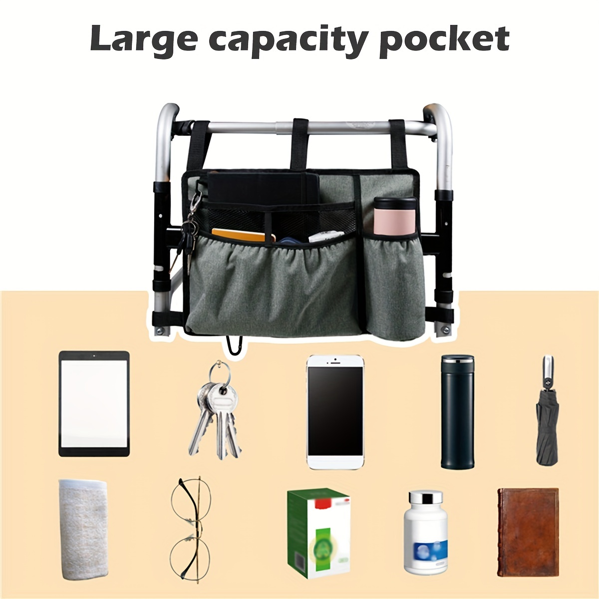1pc Black Compact EVA Mini Handbag Organizer,Portable Storage Bag for  Essentials, Ideal for Travel, Work, and Daily Use