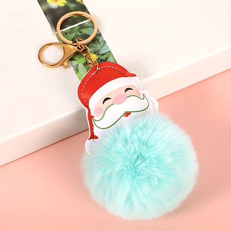 Christmas Alloy Keychain Santa Claus Head Series Gold And - Temu