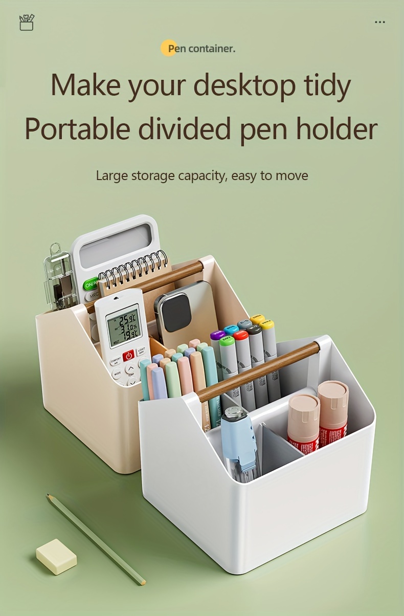 6x Pen Supply Organizer Multiple Use Organizer Divided Art And