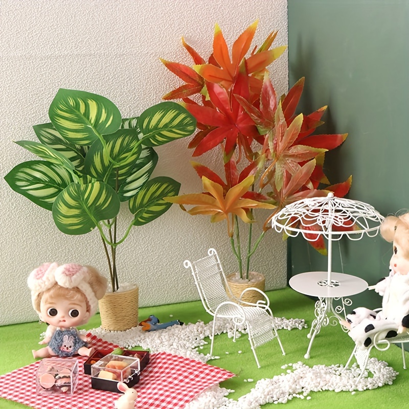 Maison de poupée Miniature plante verte en pot, Simulation d'arbre