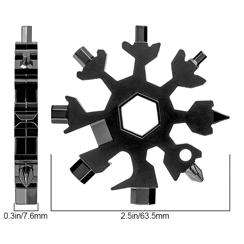 2 Pcs Snowflake Tools 18-in-1 Stainless Steel Snowflakes Multi-tool Fathers  Day Giftss for Husbands, Keychain Multitool New Tools and Gadgets Cool and  Unique Fathers Day Gift 