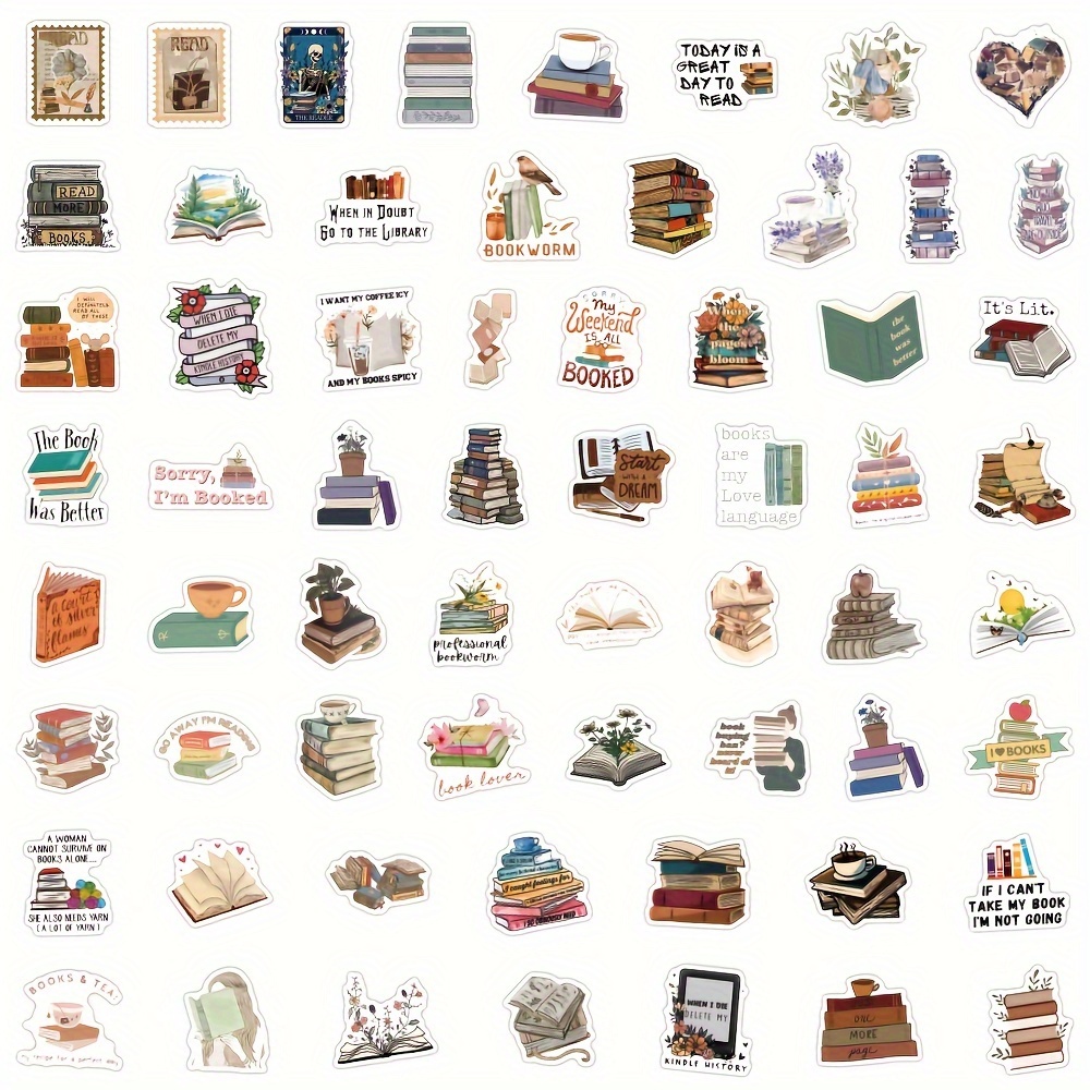 61pcs Vintage Book Stickers, Vinyl Waterproof Stickers For Laptop,  Skateboard, Water Bottles, Computer, Phone, Cartoon Stickers, Shop The  Latest Trends