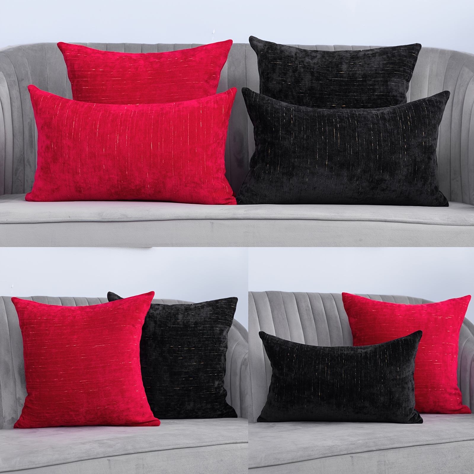 Throw Pillow Covers Set of 2 Sofa Decor Velvet Cushion Cases 3