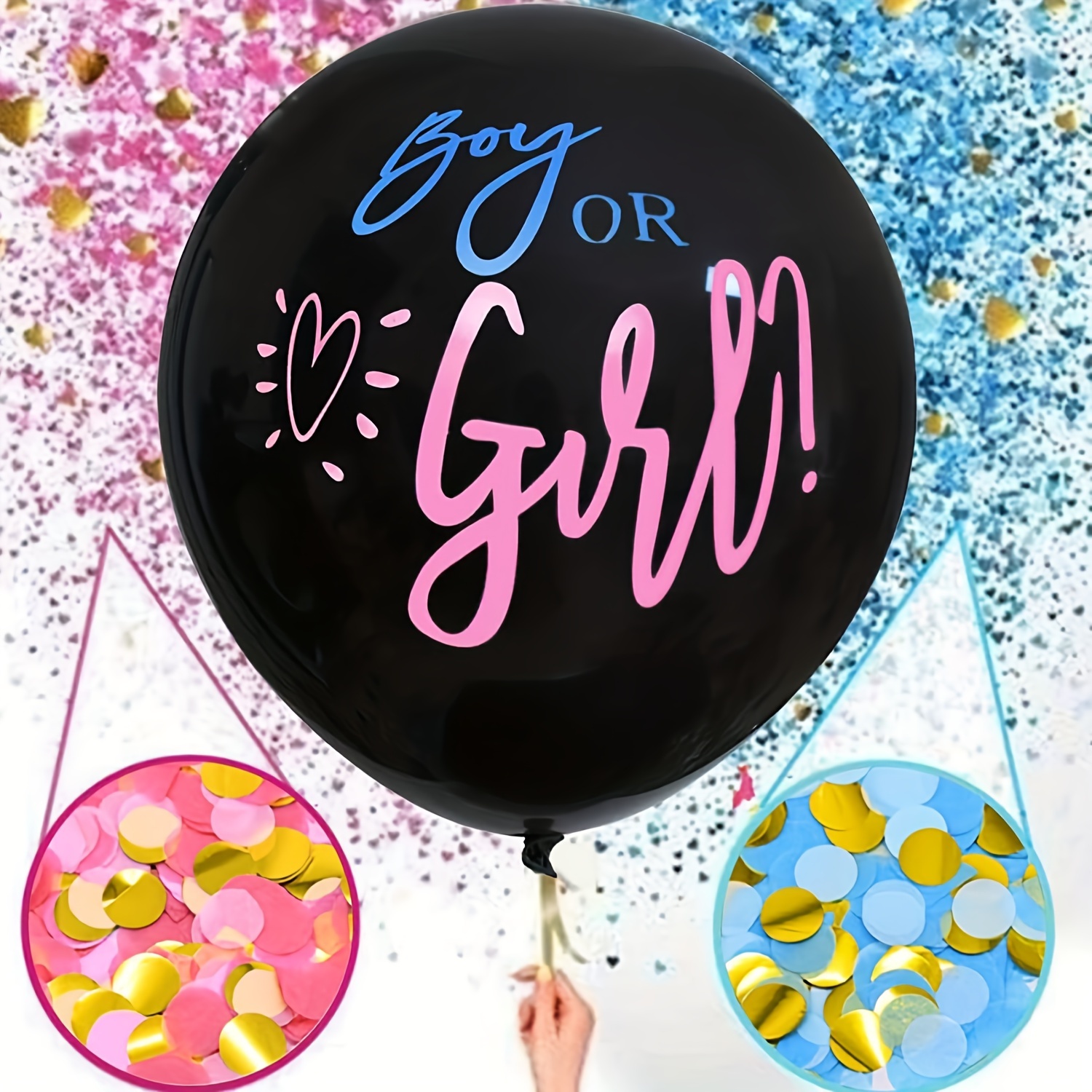 Big Boy Or Girl Balloon with Confetti Latex Ballon Gender Reveal Globos  Surprise for Baby Shower Gender Reveal Party Decoration