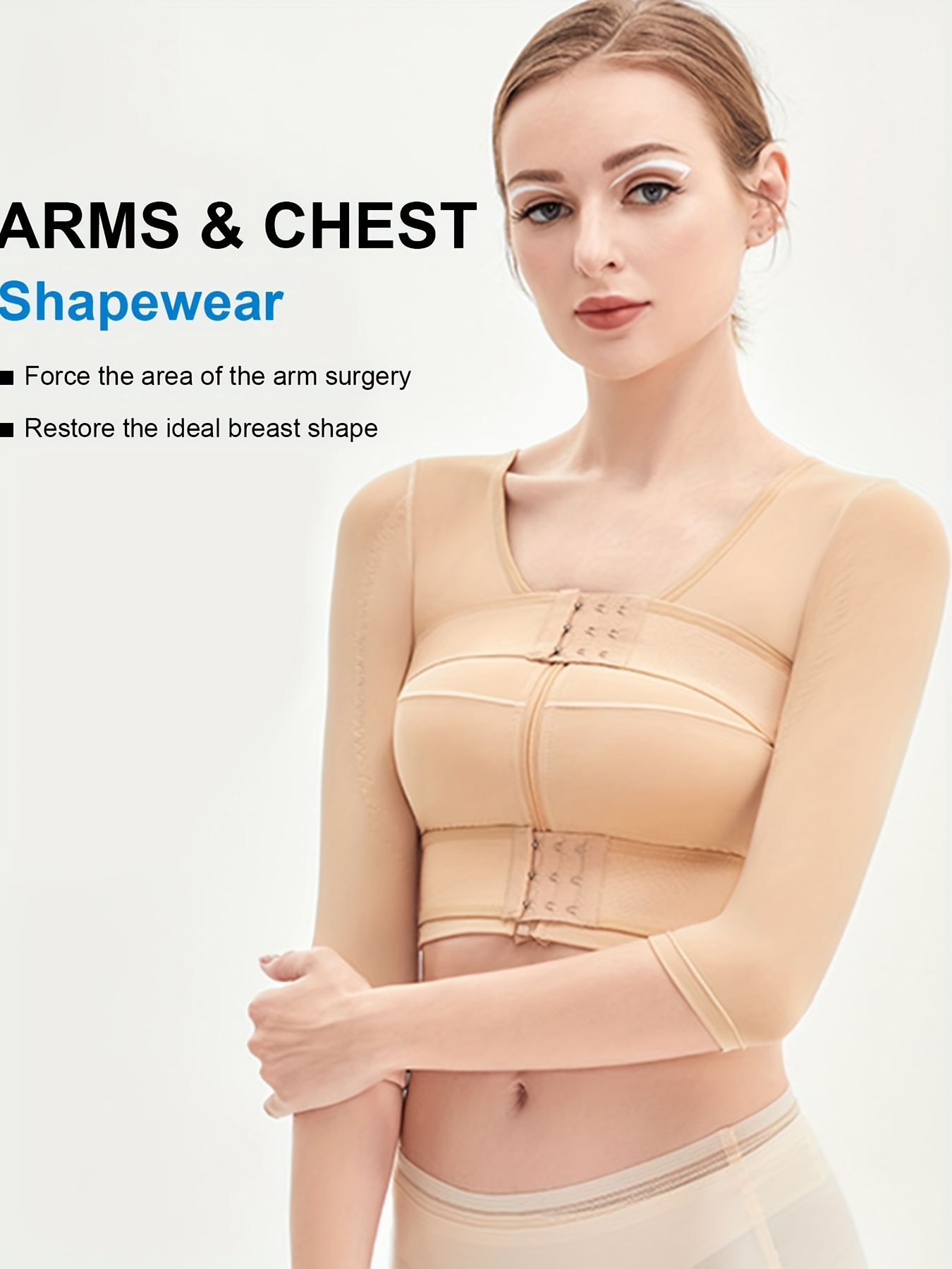 Women Upper Arm Shaper Compression Sleeves Posture Corrector Shapewear Tops  Slim