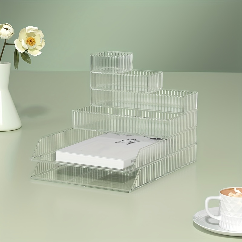 Transparent Cosmetic Storage Box with Shelf