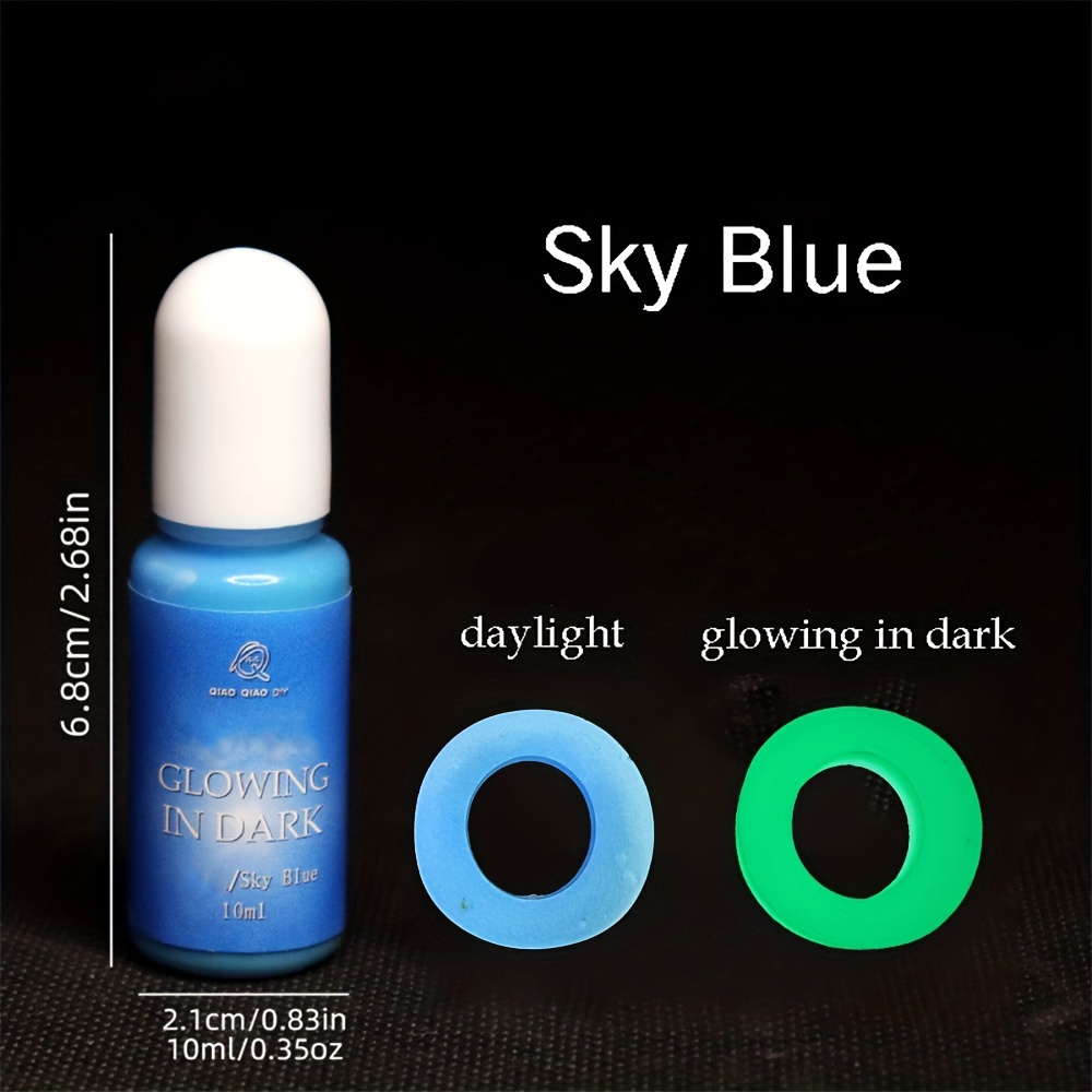 Epoxy UV Resin Color Pigment - Glow In The Dark Liquid Luminous Transparent  Epoxy Resin Dye for UV Resin Art Coloring, DIY Jewelry Making - Self