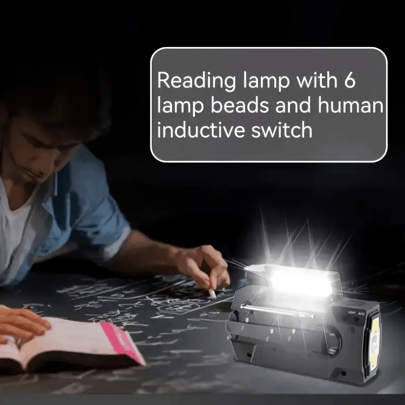 emergency crank weather radio 4000mah solar hand crank portable am fm weather radio with 1w 3 mode flashlight motion sensor reading lamp cell phone charger sos for home and emergency green details 5