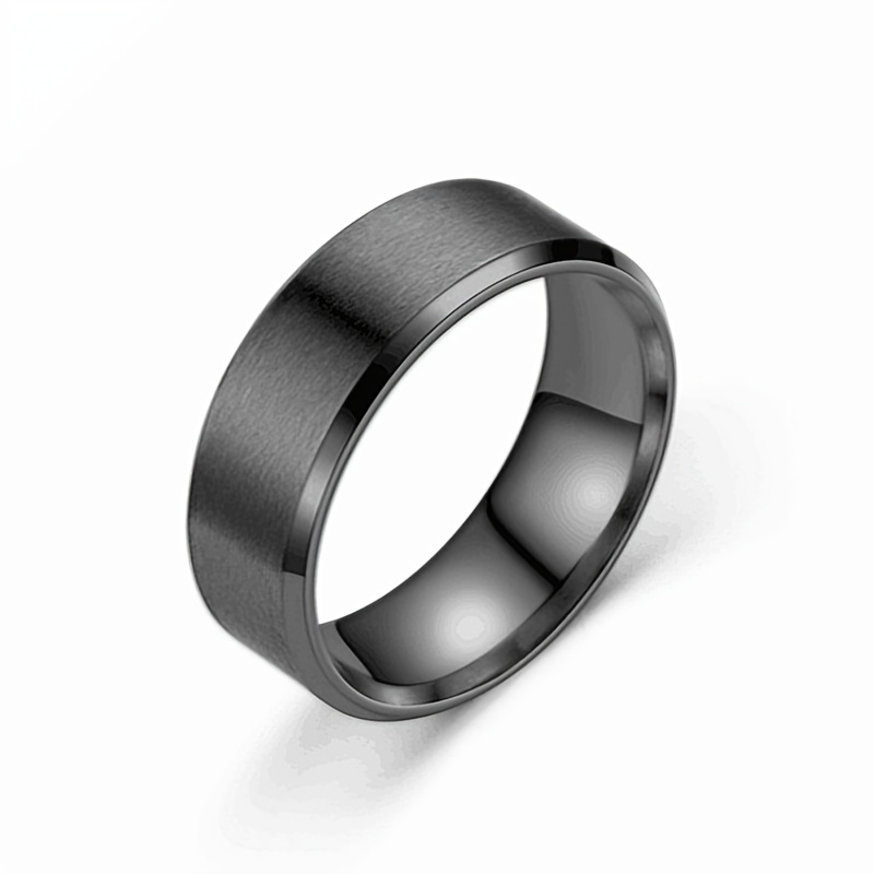 Men's Titanium Steel Matte Ring, Stylish Design