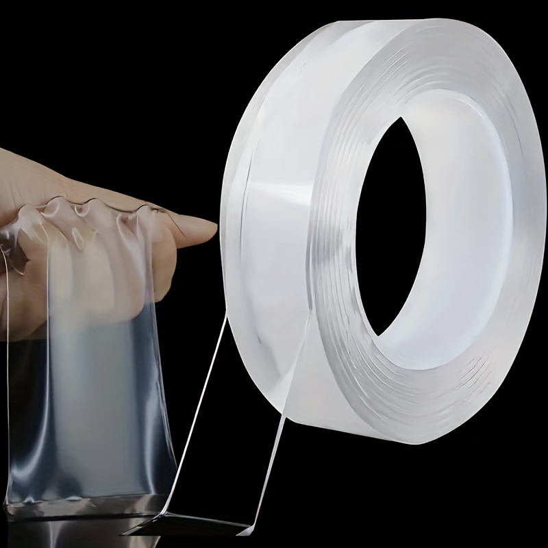 Cinta de montaje transparente de doble cara, multiusos, sin  rastros, extraíble, lavable, cinta de agarre de nano gel, cinta  transparente resistente, 16.5 pies, 1 rollo : Productos de Oficina