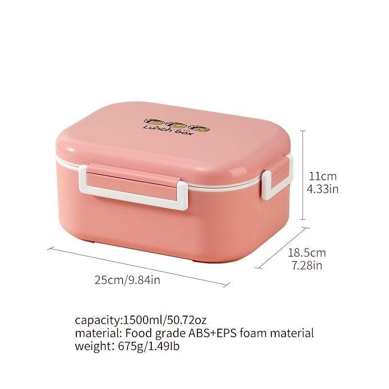 Bento Box Lunch Box, Large Food Container With Cutlery Insulation