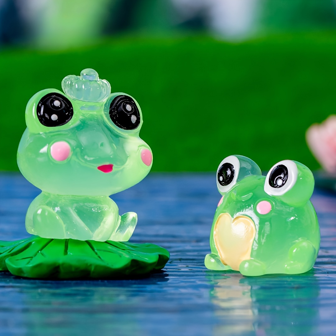 Luminous Resin Mini Frogs Cute Frog Glow In Dark Miniature - Temu Canada