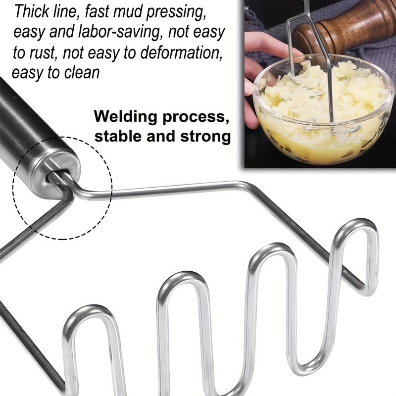 1pc Stainless Steel Potato Masher, Simple Kitchen Tool For Mashed Potato