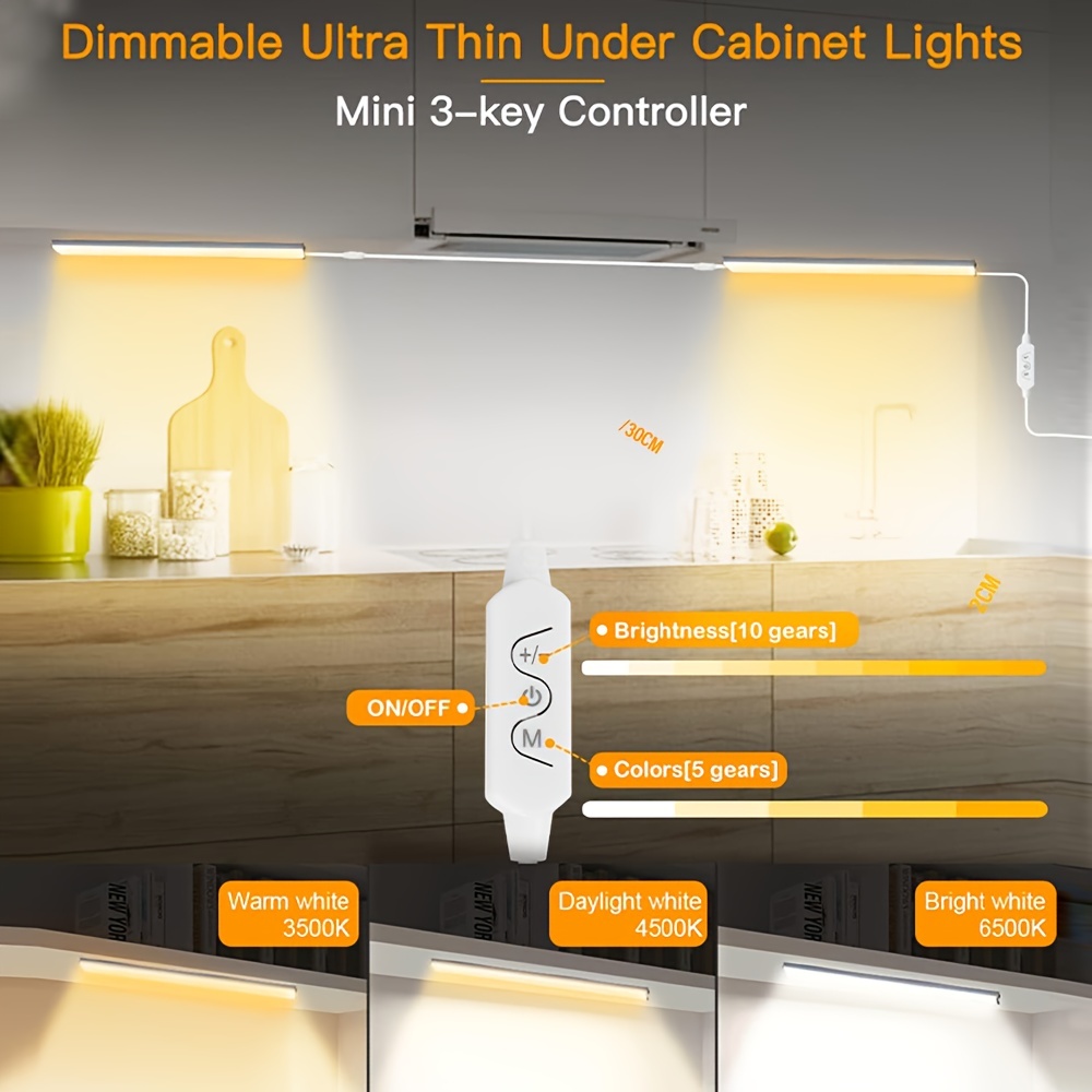 Daylight led under cabinet outlet lighting