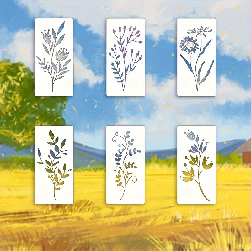 Flower Grass Painting Stencils Reusable Drawing Stencils For - Temu