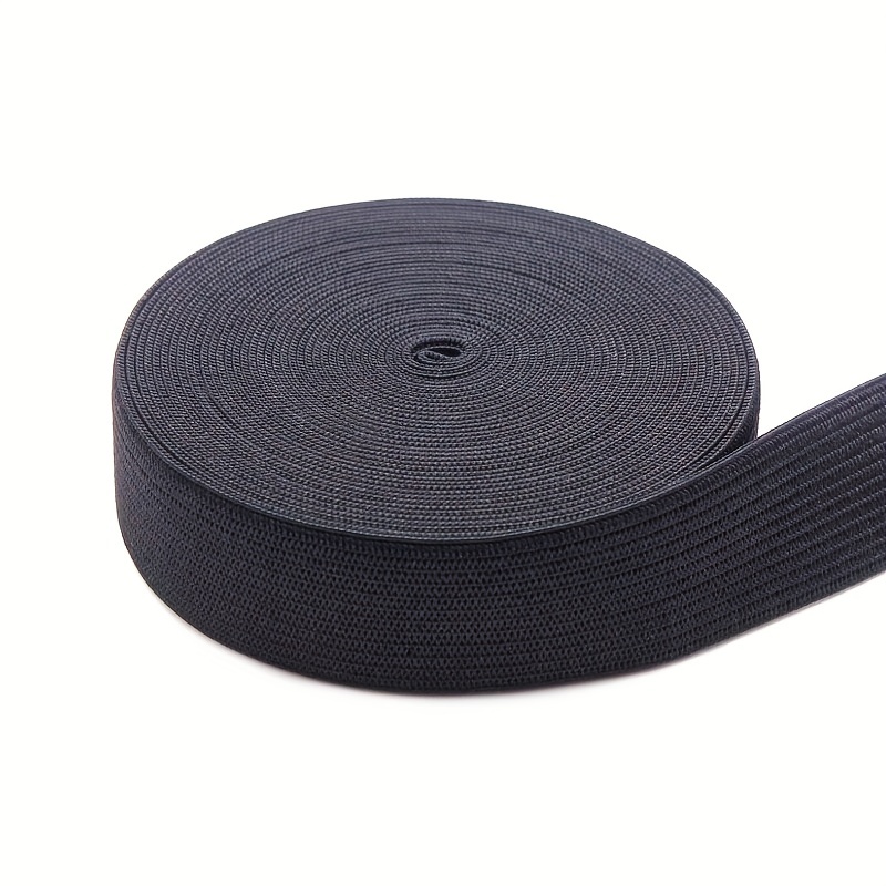 Twill Elastic Band Double Side 2 inch Flat 4 Yard 1 Roll Flat Elastic Ribbon Cord Dark Grey for Sewing, Waistband, Gray