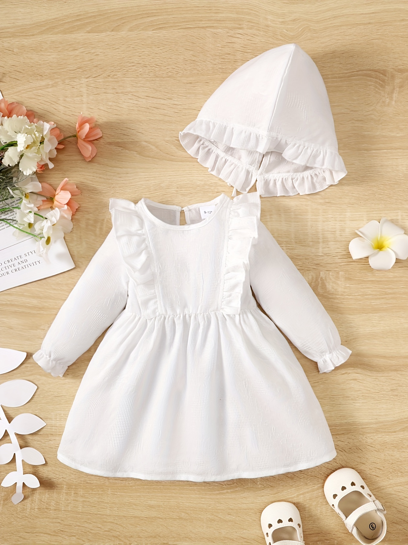Girls Dresses Christening Gowns Newborn Babies Baptism Clothes Princess  Long Sleeve Sleeping Suit with Hair Band - China Baby Clothes and Overall  Dress price