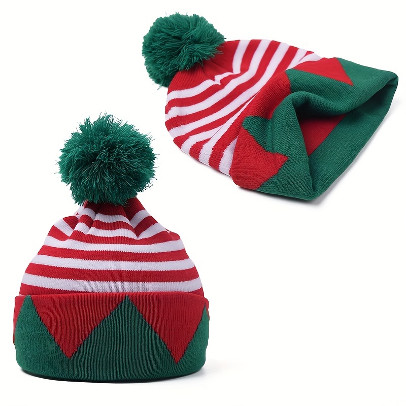 1pccappello Lavorato A Maglia Di Natale Per Uomo E Donna, Berretto Con  Palla Di Pelo A Righe Caldo Autunno E Inverno, Regalo Di Natale Per Gli  Amici - Gioielli E Accessori 