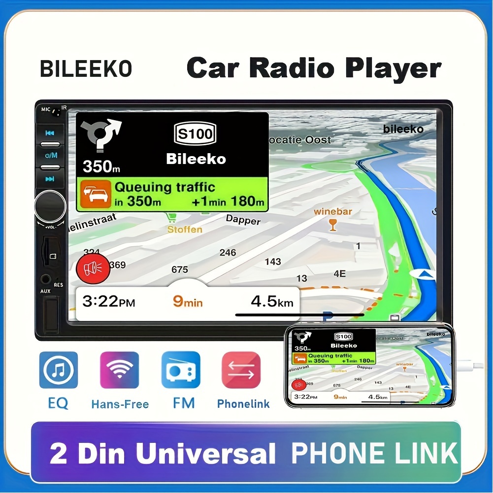 Rimoody - Estéreo para automóvil con Apple Carplay, pantalla táctil  desmontable de 9 pulgadas, radio de coche con Bluetooth Android Auto FM  Radio