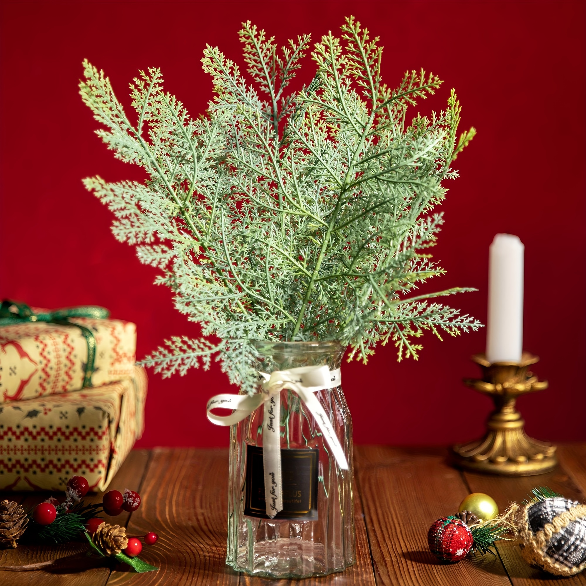 30 Artificial Cedar Spray/stem-winter Greenery-faux Christmas