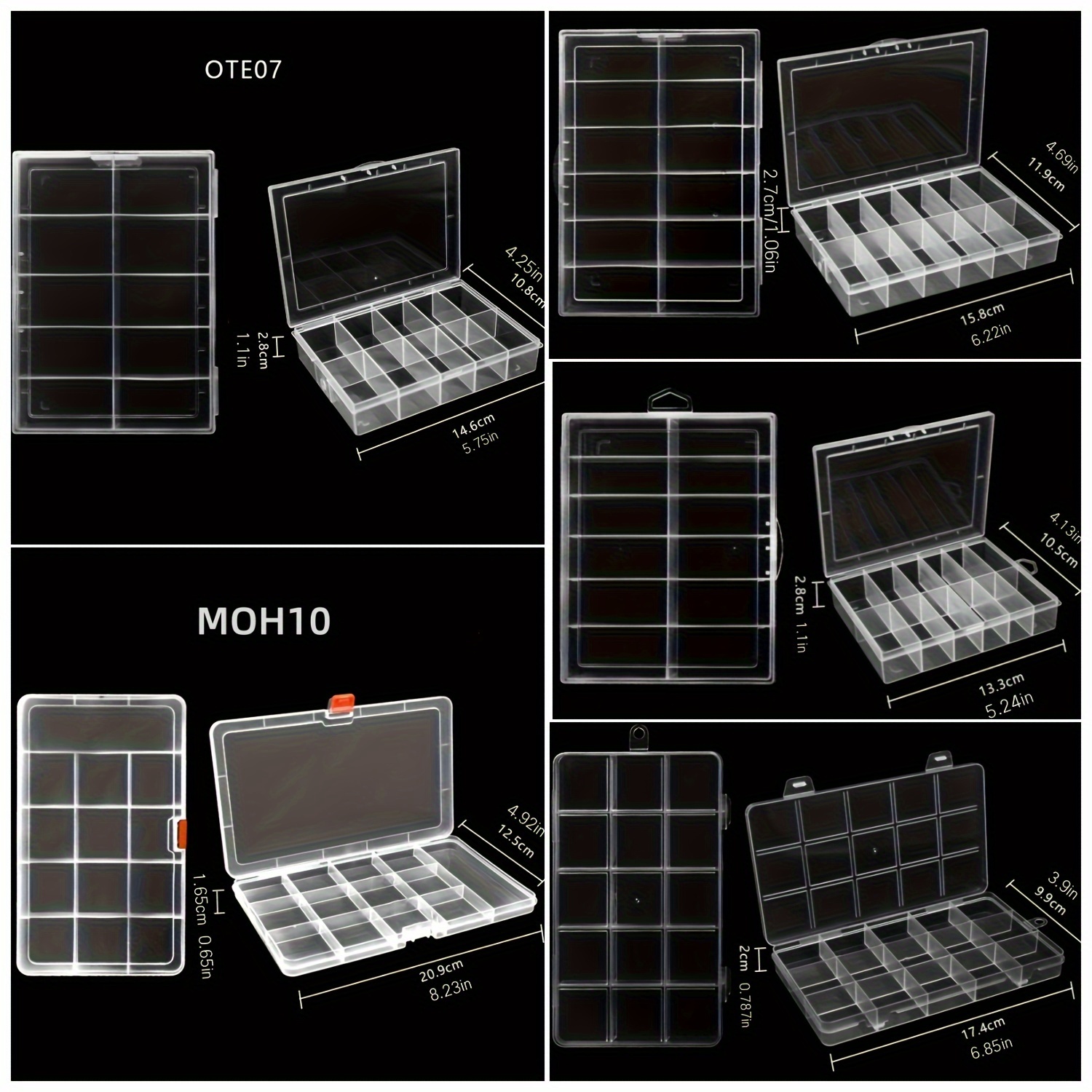 Multi compartment Storage Container Transparent Plastic - Temu