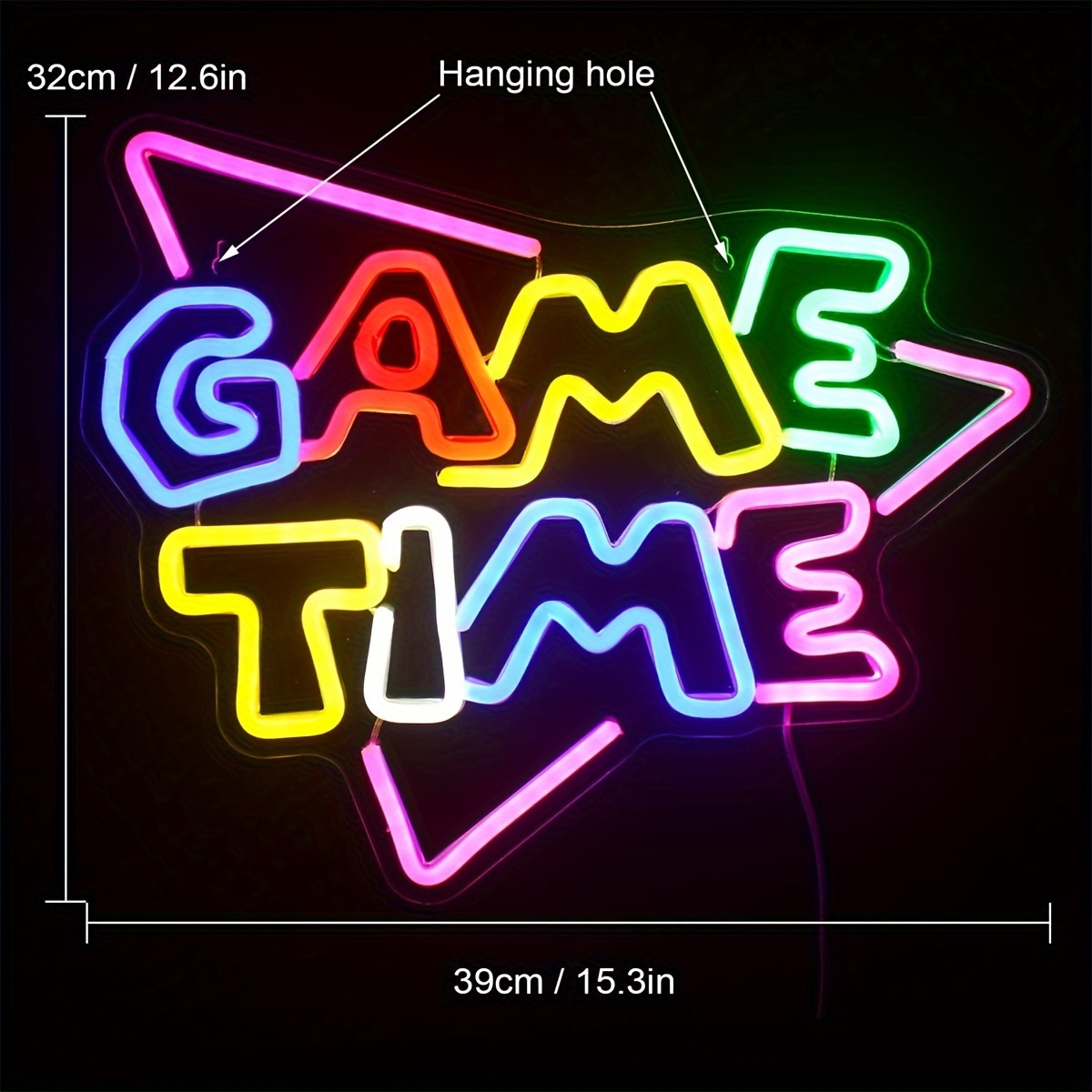 Backboard Game Console Neon Light For Wall Decoration Usb - Temu