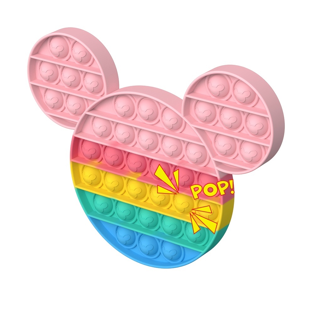 Pop Push It Fidget Sensory Toy, Rainbow Pop It Fidget Toy Push Pop Bubble  Sensory Toy TDAH Autisme Besoins Spéciaux Jouet Anti Stress pour Enfants  Adultes 