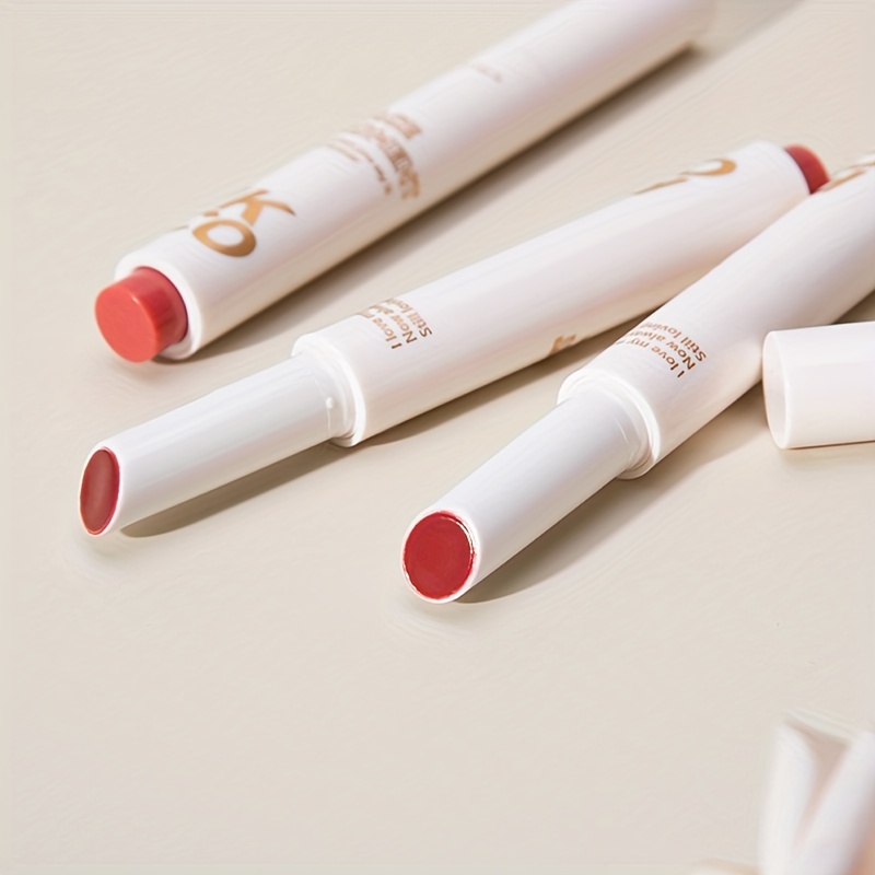 Shimmer Satin Lipstick Moisturizing Lip Balm Berry Red