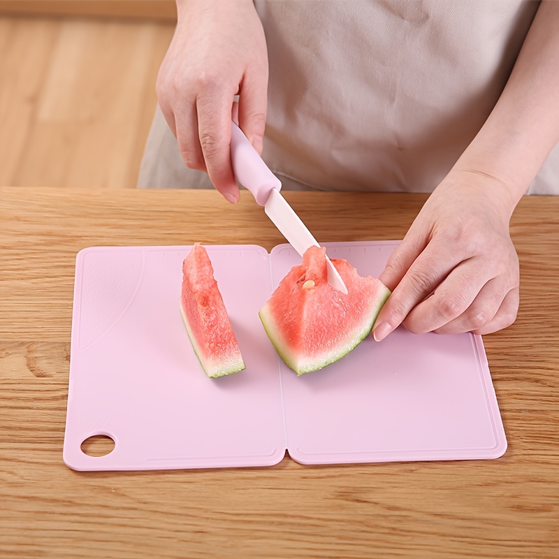 1pc Foldable Dual-use Cutting Board For Vegetables, With Plastic Chopping  Block, Anti-slip, Multifunctional, Hanging And Storage Design For Kitchen