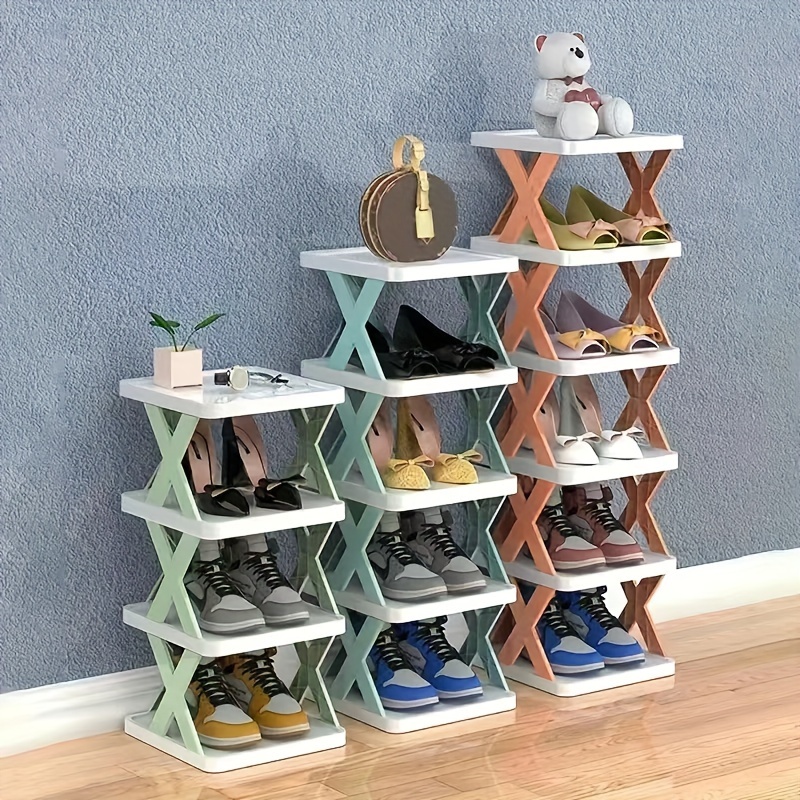 Multi-tier Plastic Foldable Shoe Rack, Stackable Detachable Shoe Rack,  Household Space Saving Storage Organizer For Entryway, Hallway, Bedroom,  Living Room, Home, Dorm - Temu