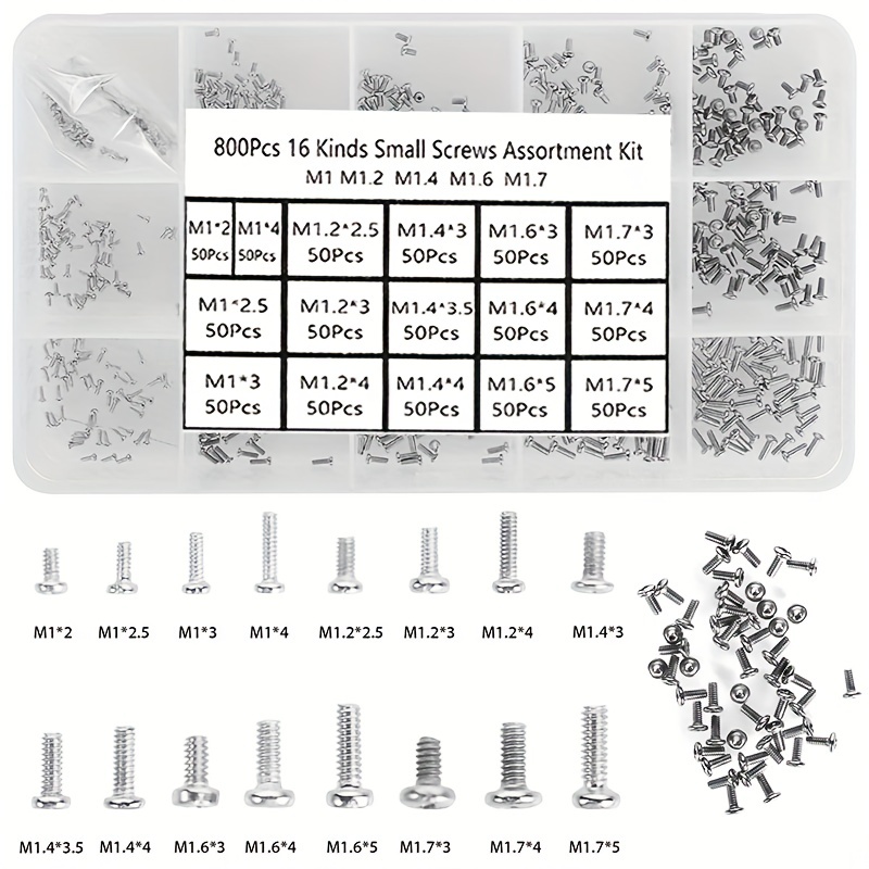 Set-of-6 TINY SCREWS (Slot Head) for 1:9 and 1:12 Scale Model