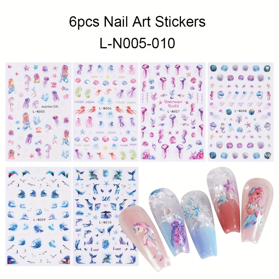 Glitter Letter L nail stickers