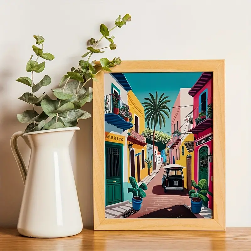 Mexican Street Art Canvas Painting Watercolor Oil Painting - Temu