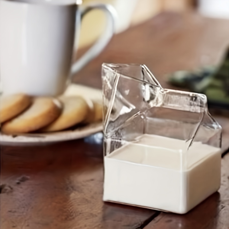 Kawaii Glass Milk Carton Half Pint Mini Creamer Jug Pitcher - Temu