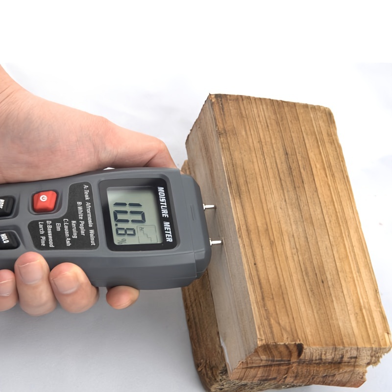Testeur d'humidité du bois Testeur d'humidité du bois à deux aiguilles  Tester une variété de tests de bois Plage de précision 0-99,9% Outils de  travai