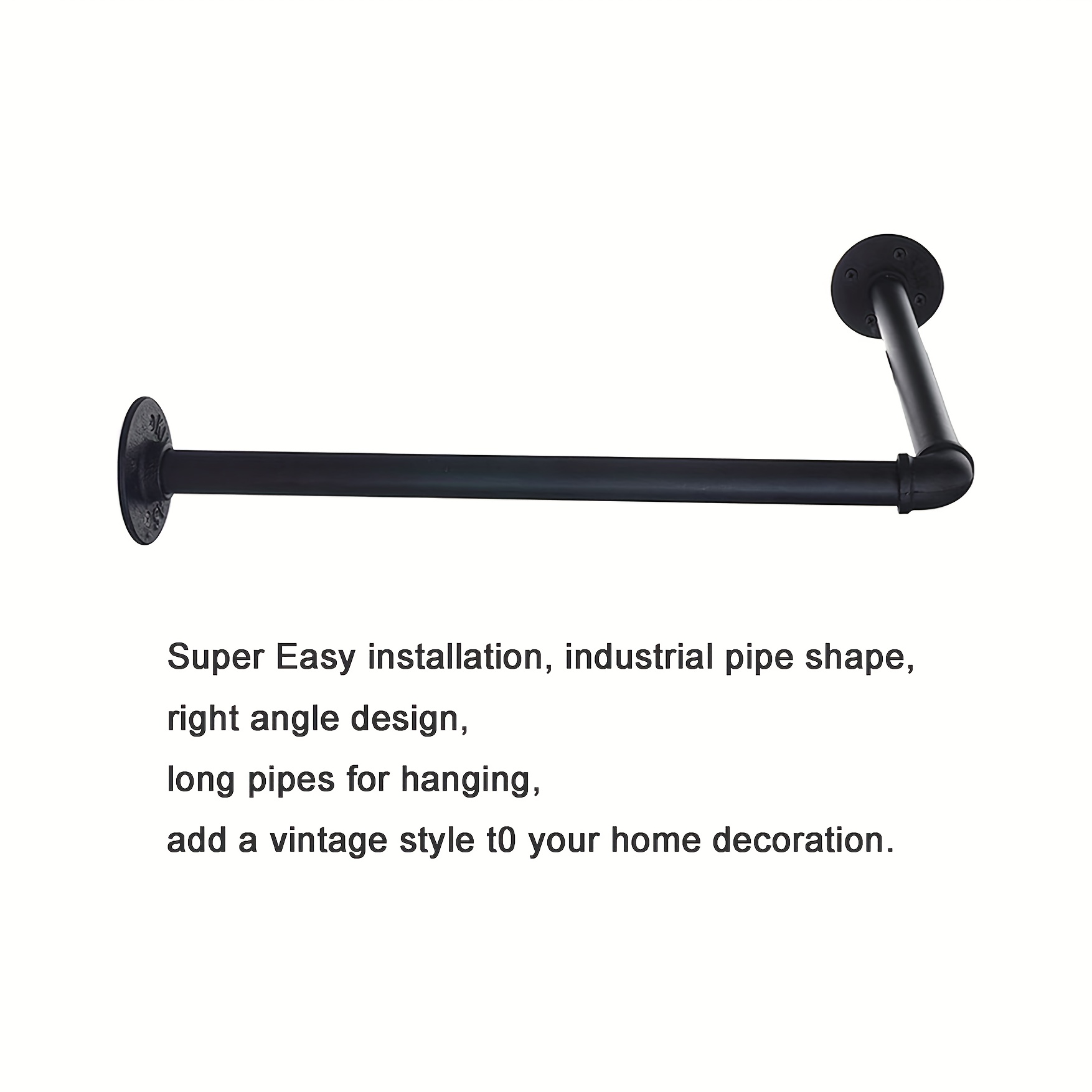 Wall Mounted Industrial Pipe Garment Rack for Clothing Stores