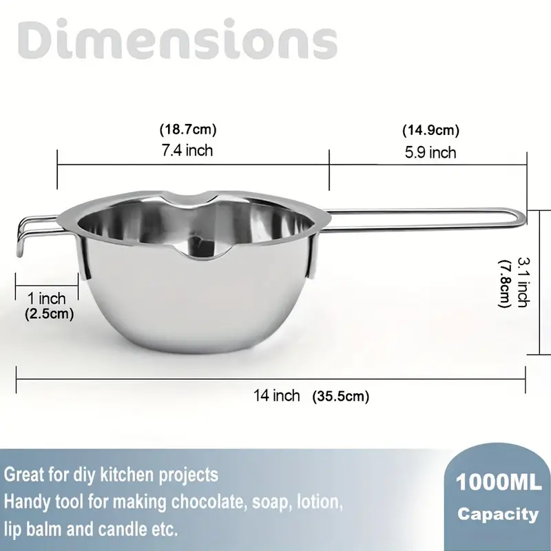 Double Boiler Pot With Stainless Steel Pot And - Temu