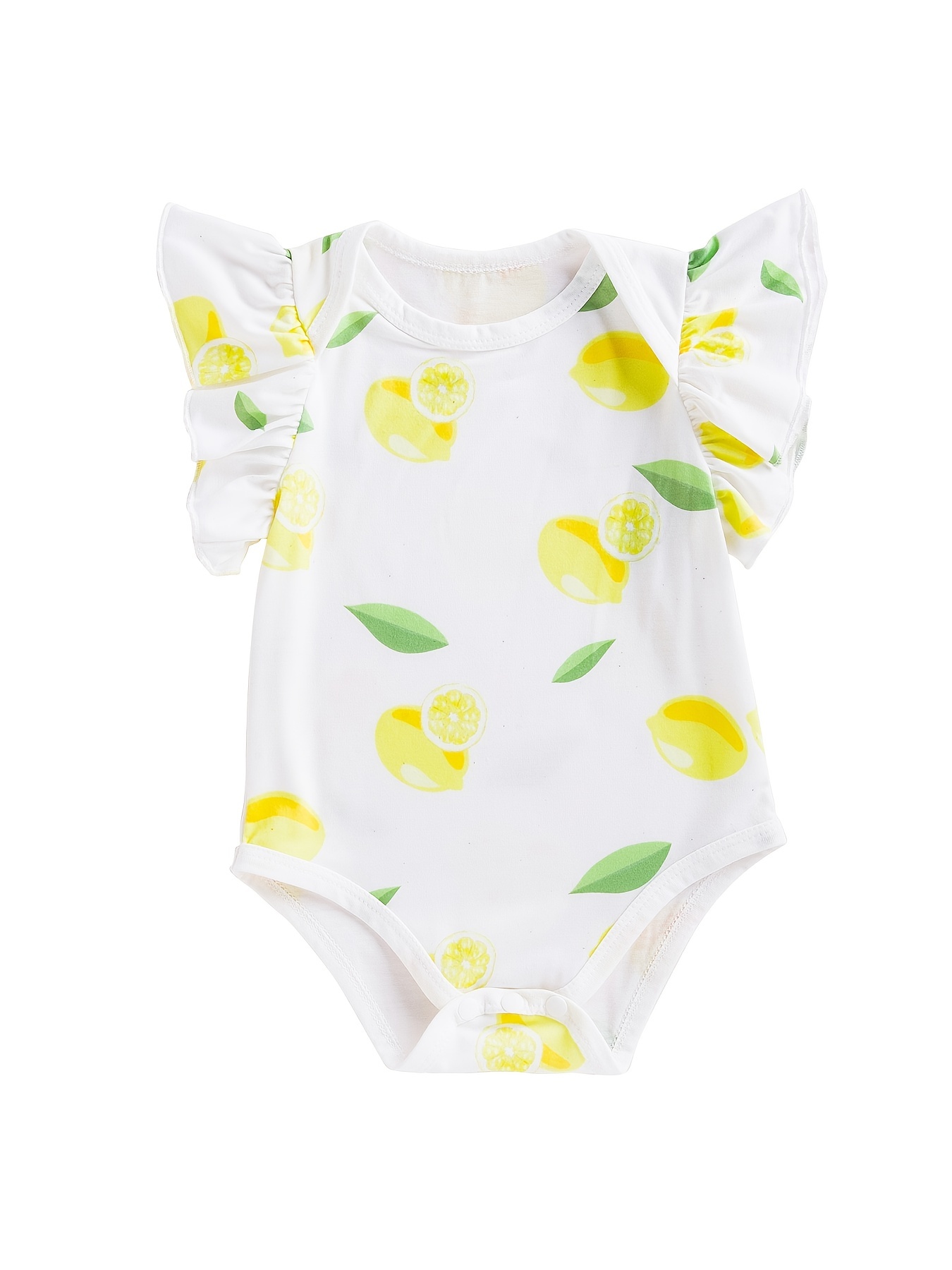 Baby Girls' One-Piece Swimsuit Yellow Fruit Print