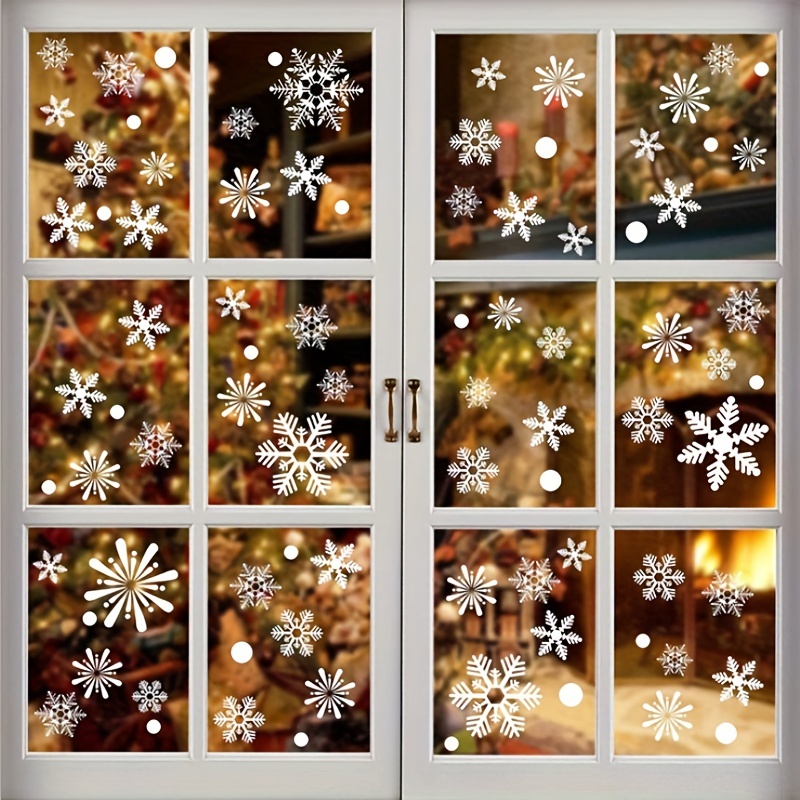 Xmmswdla Snowflakes Window Decorations Clings Decal Stickers Ornaments for Christmas Frozen Theme Party New Year Suppliesstickers for Kids, Size: 30