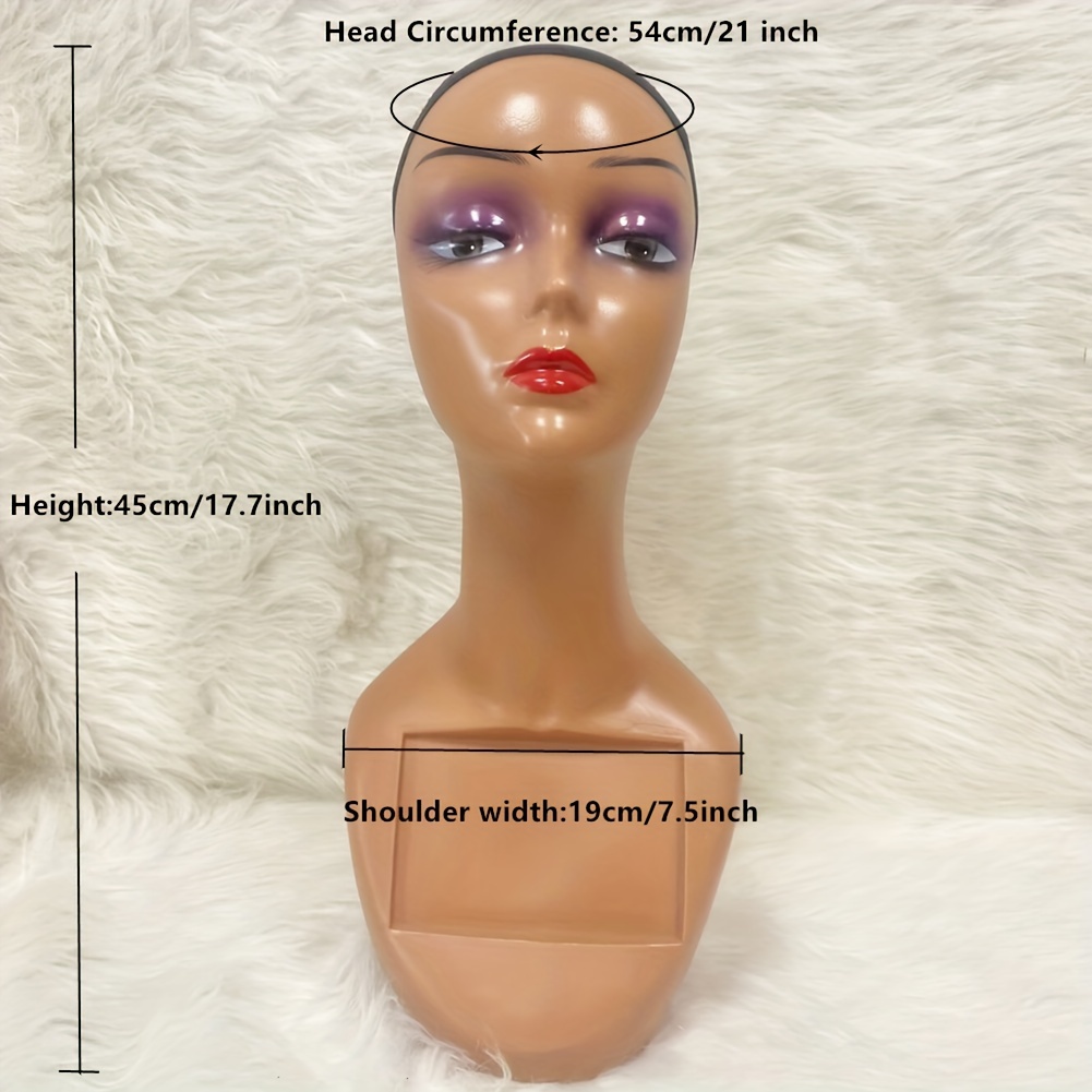 Mannequin Head with Shoulders for Wigs Styling Hat Display Holder Stand