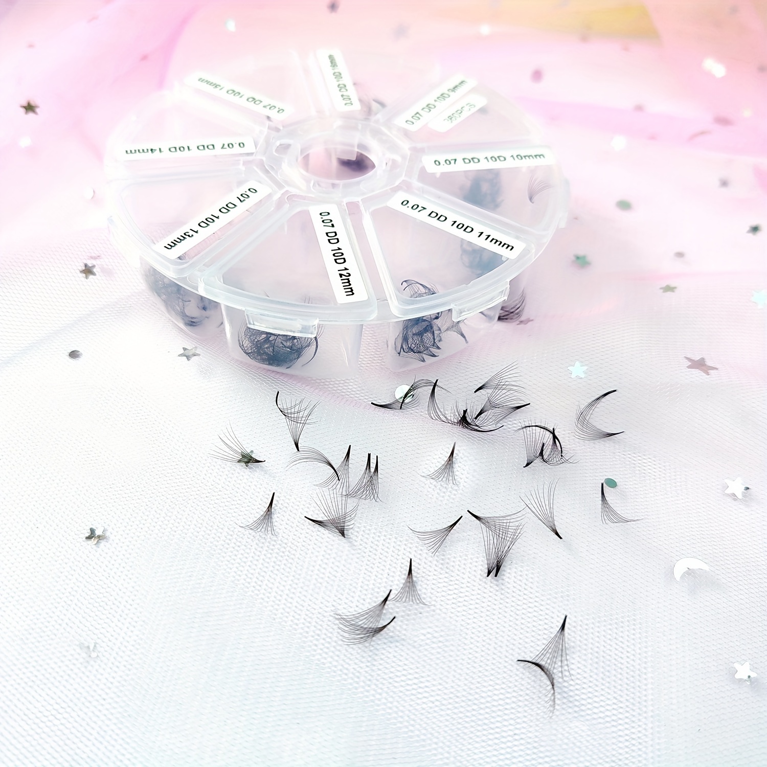 

Loose Premade Fans, 9-16mm Length Mixed, 0.07mm Thickness Dd Curling Loose Fan, 100% Handmade Cluster Lashes