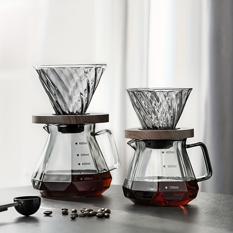 Cafetière manuelle filtre à café 400ml pour over Carafe en verre avec  filtre à café permanent