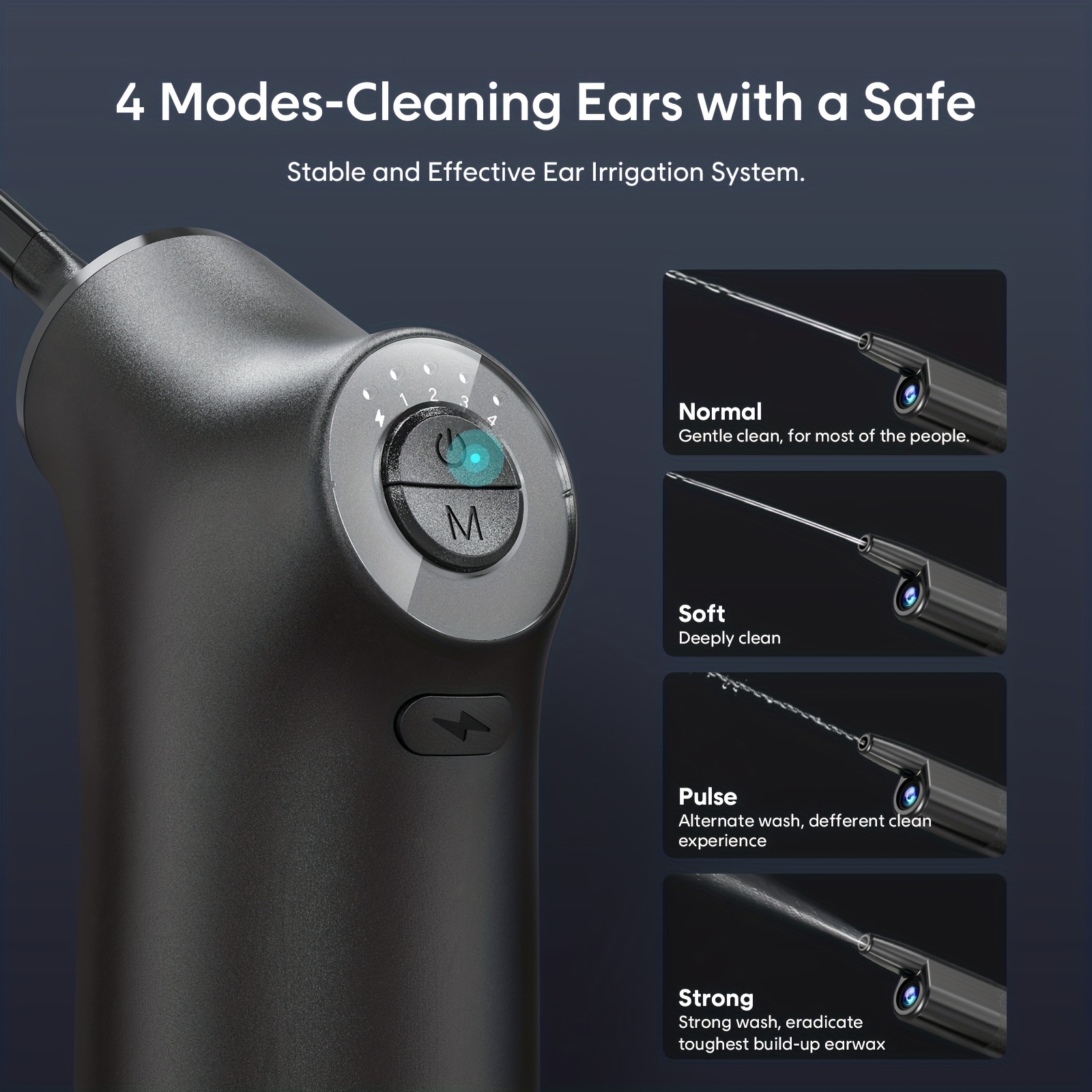 Black Visual Electric Ear Irrigation Cleaner Ear Wax - Temu